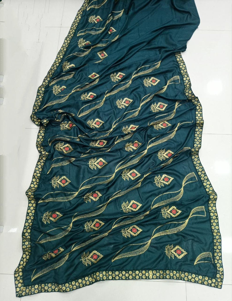 Designer embroidery saree with running blouse